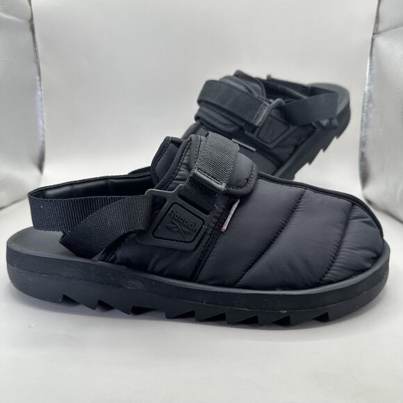 Reebok Beatnik Shoes Mens Size 13 Black Primaloft Quilted Mule Sandals GW8327